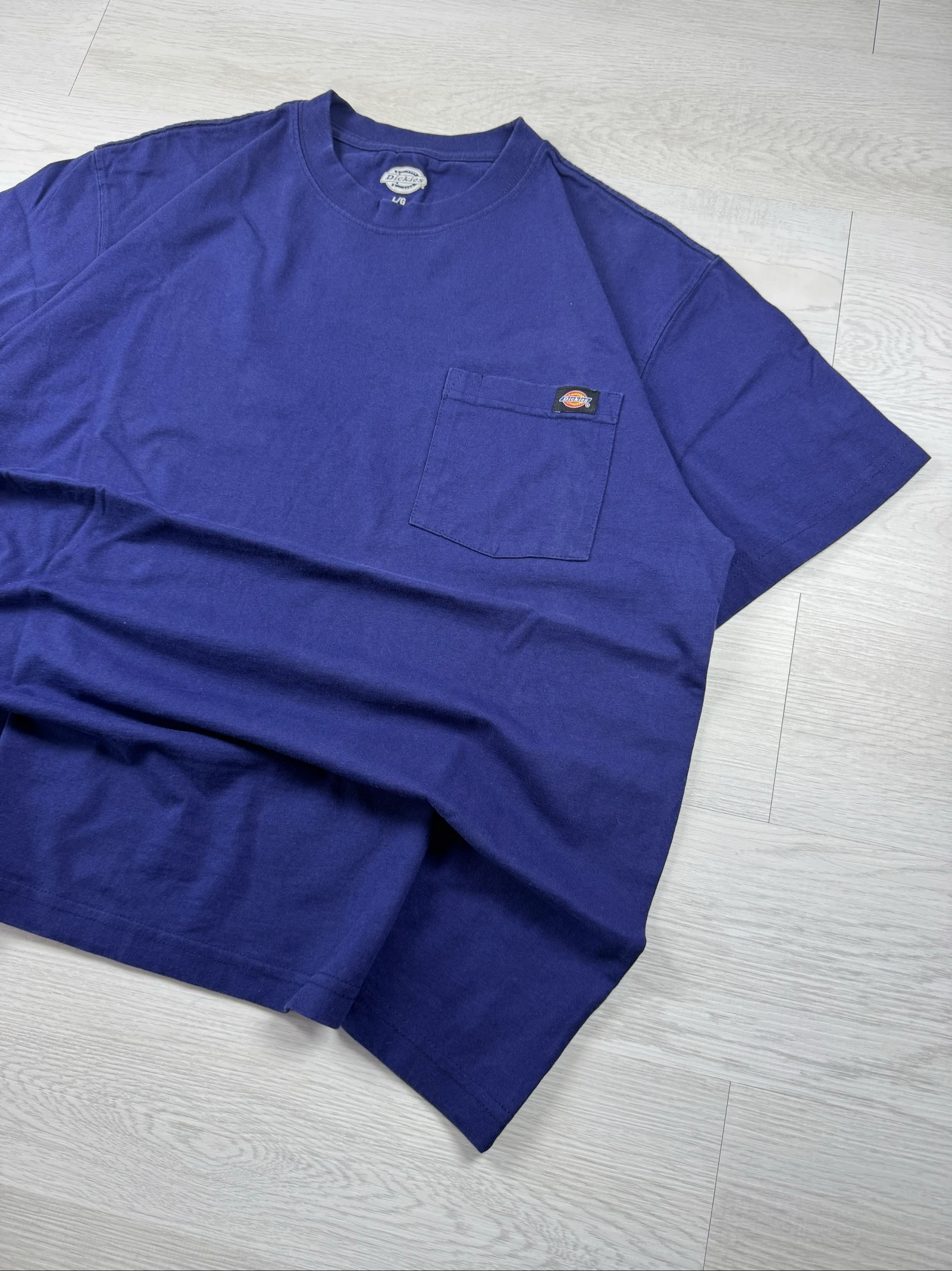 Dickies Pocket T-Shirt Blue Heavyweight Cotton Workwear Size L – photo 2